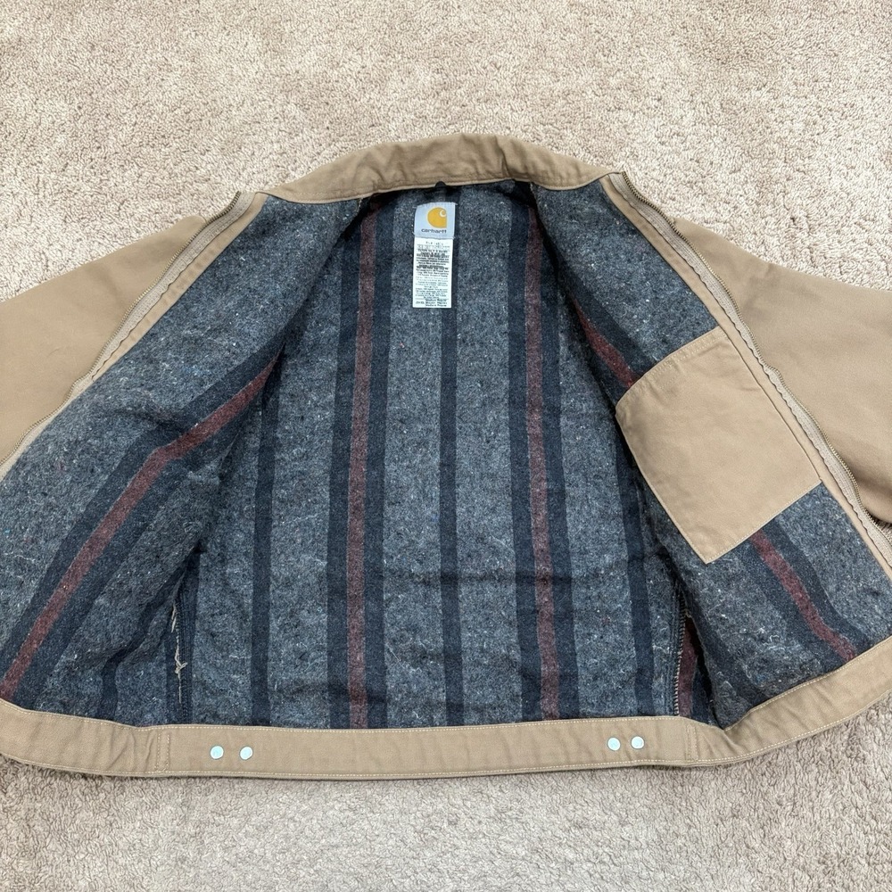 Vintage Carhartt Blanket Lined Detroit Jacket Men's Medium Saddle Brown J204 SDL - Picture 5 of 9